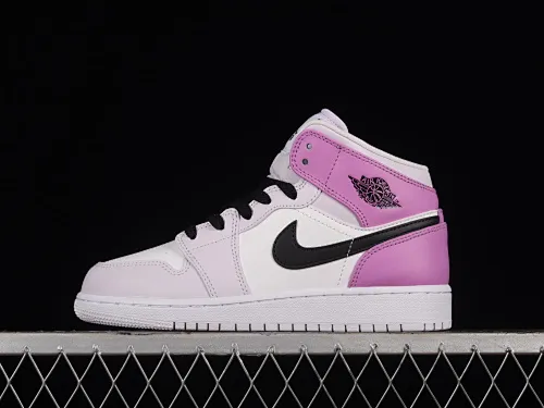 All categories Air Jordan Jordan series basketball shoes Air Jordan 1 Mid G version pure original Air Jordan 1 Mid GS AJ1 Joe 1 gradient grape purple mid-top basketball shoes DQ8423-501